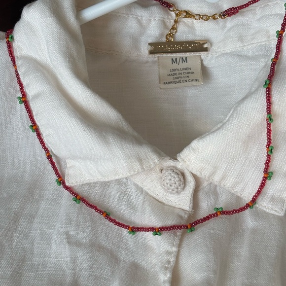 Elegant Beaded Necklace - Red and Green - Picture 6 of 8